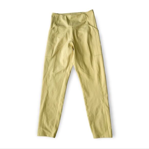 Girlfriend Collective chartreuse compressive pocket Leggings small - Picture 1 of 6